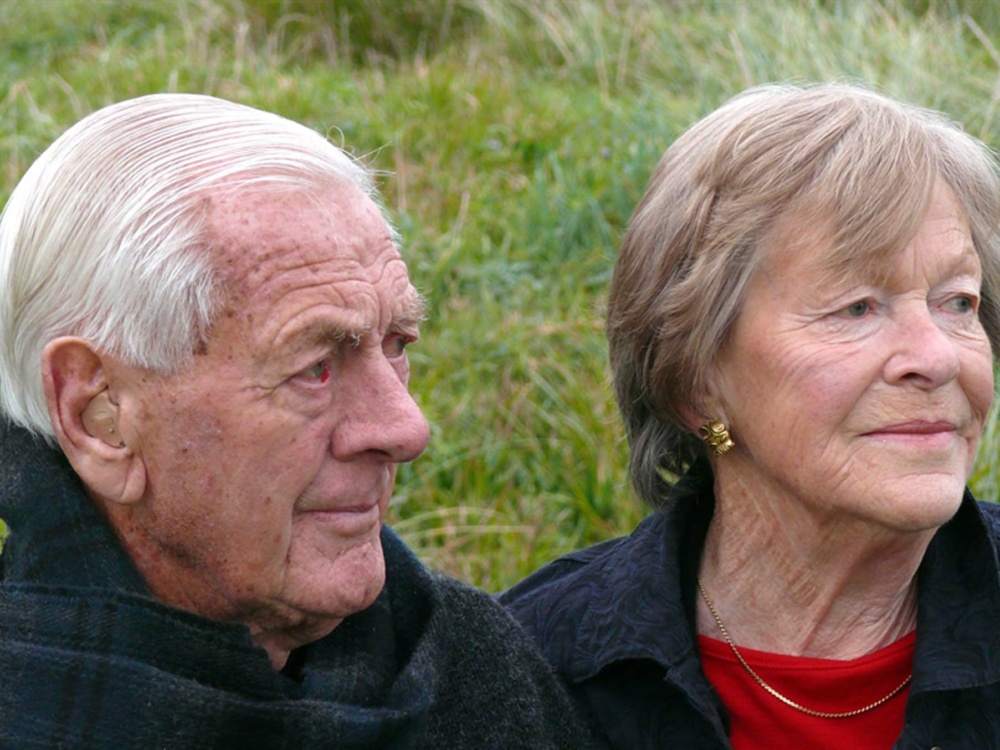 Couple looking into the distance